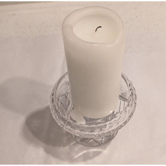 Vintage Crystal Glass Pedestal Candy Dish Candle holder - Picture 15 of 16